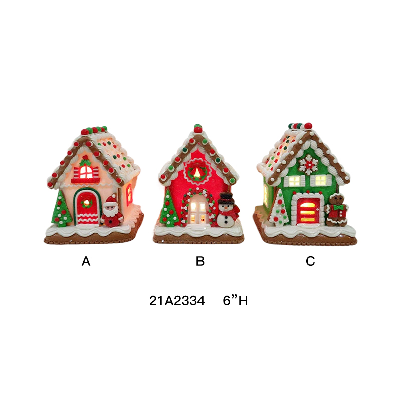 Lighted Clay Dough Holiday Gingerbread House Set